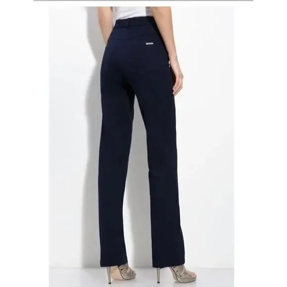 St. John Collection Twill Straight Leg Pant Size 6 Navy - Picture 2 of 10